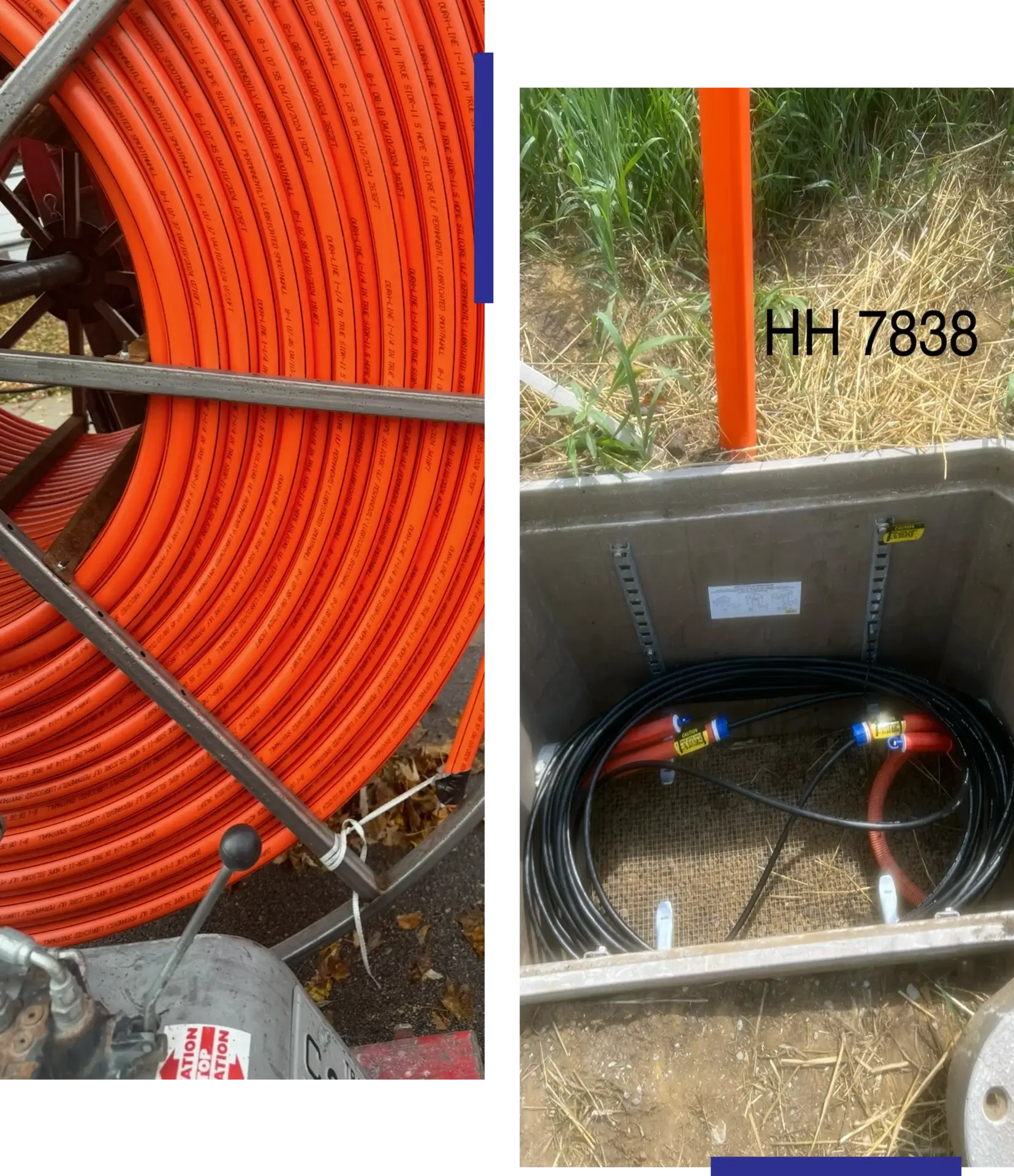 Utility cables and underground installation site